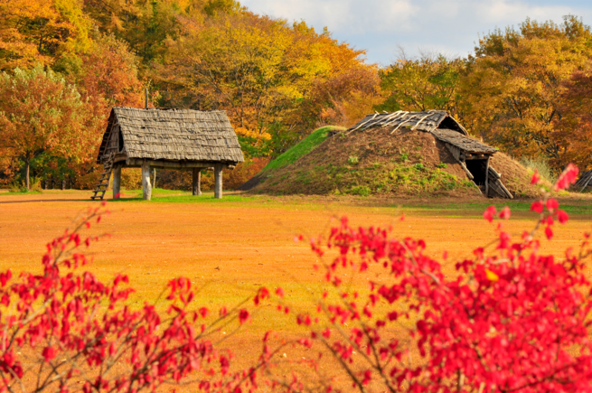 御所野①-2　紅葉した遺跡群